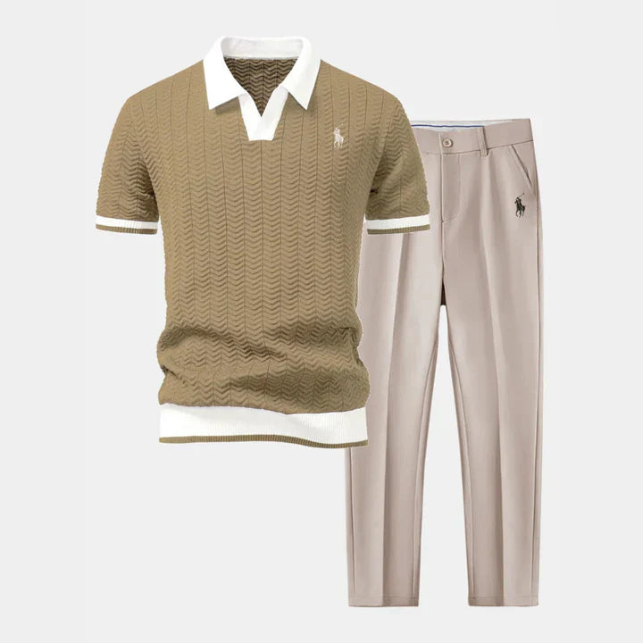 RL™ Ensemble – Polo col V et pantalon fuselé slim