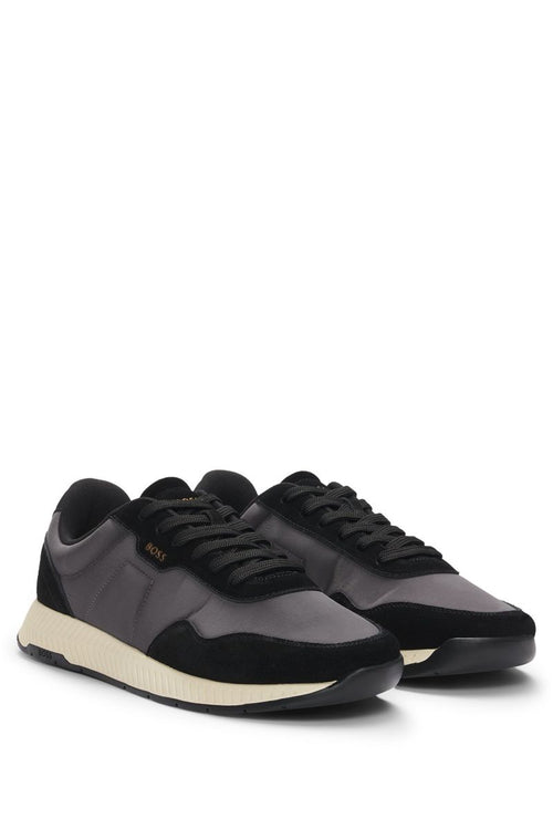 Mixed Material Sneakers with Suede Finishes HB