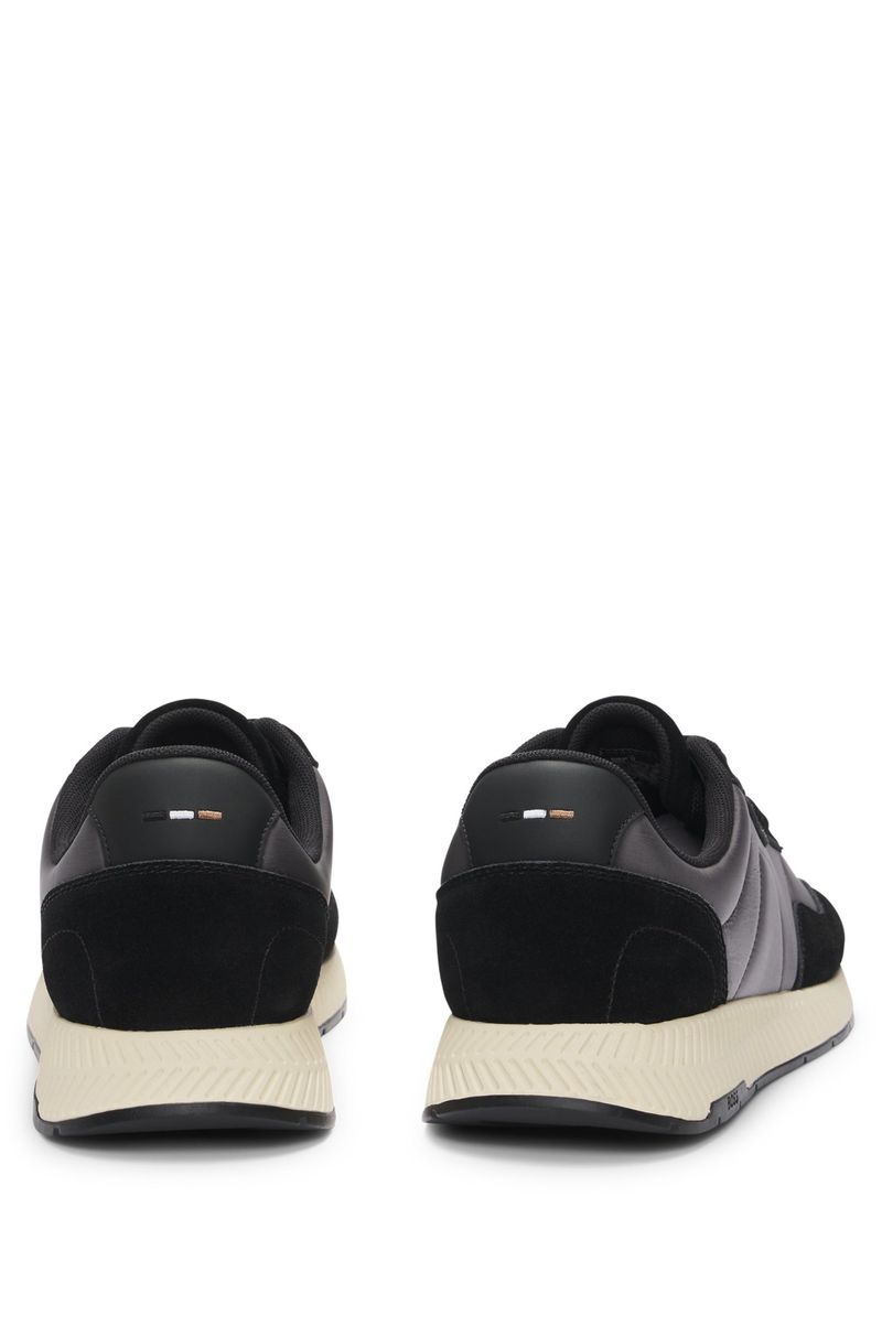 Mixed Material Sneakers with Suede Finishes HB