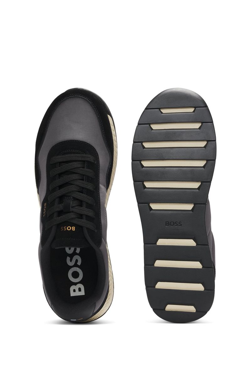 Mixed Material Sneakers with Suede Finishes HB