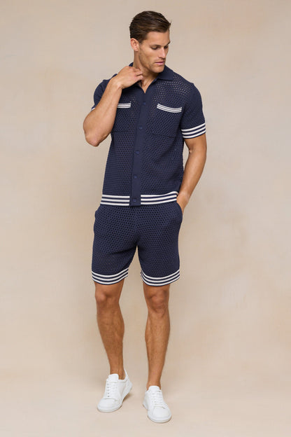 Cipressi Crochet Knit Short - Navy