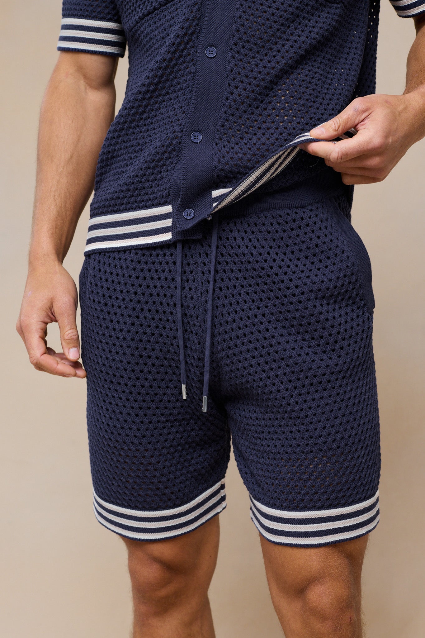 Cipressi Crochet Knit Short - Navy