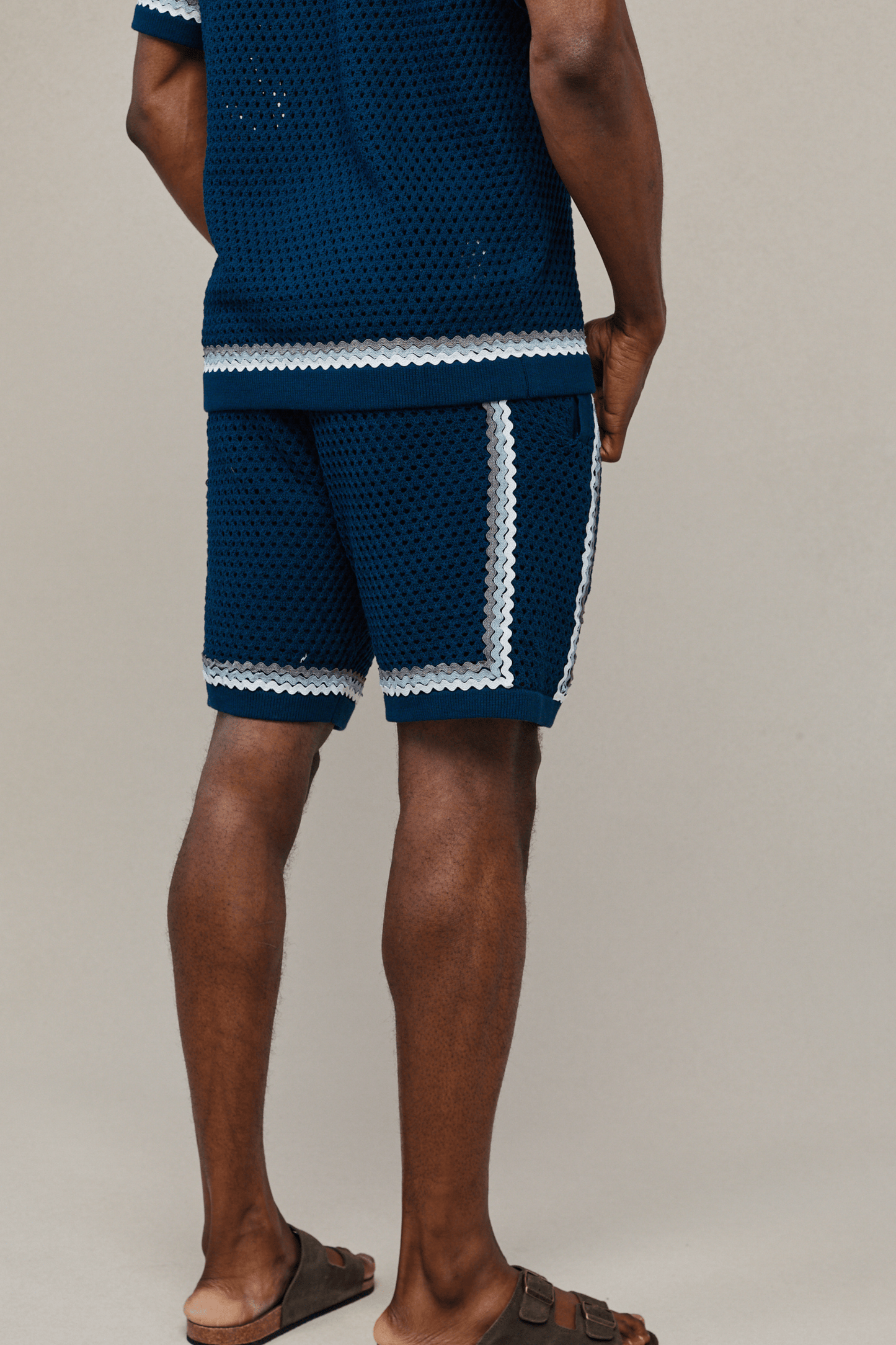 Marconi Crochet Knit Short - Navy