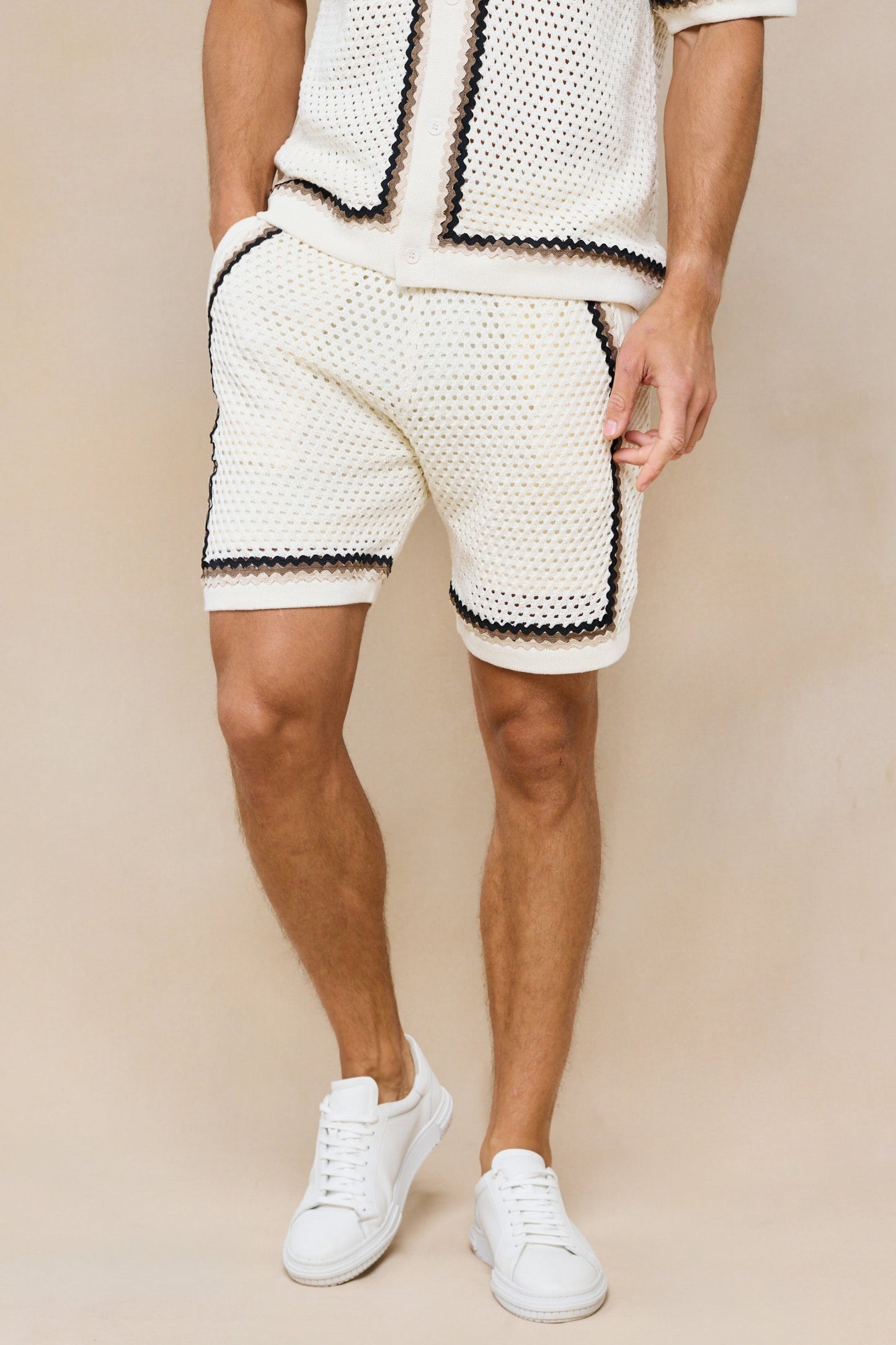 Marconi Crochet Knit Short- Ecru