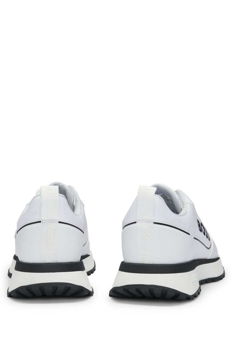 Mixed Material Sneakers with Side Logo HB