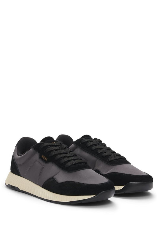 Mixed Material Sneakers with Suede Finishes HB