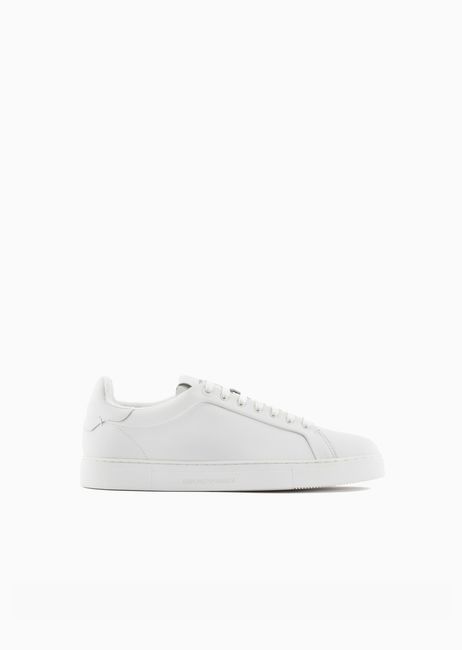 Leather Sneakers with Logo on the Sole AX