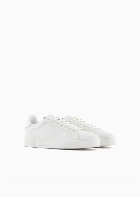 Leather Sneakers with Logo on the Sole AX