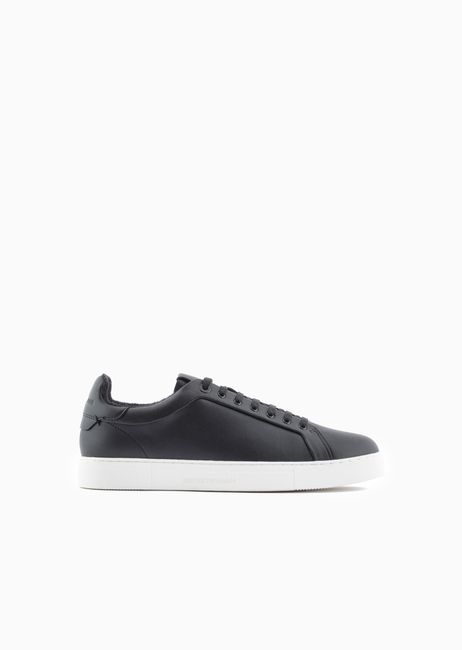 Leather Sneakers with Logo on the Sole AX