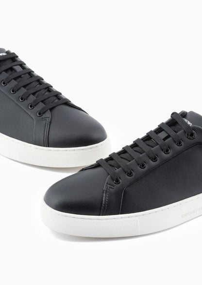 Leather Sneakers with Logo on the Sole AX