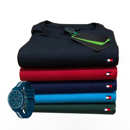 KIT TOMMY SHIRTS [PAY 2 GET 5] + WATCH