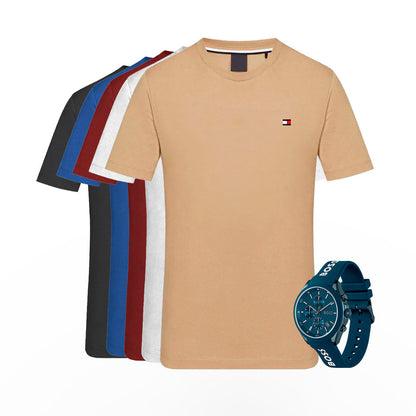 KIT TOMMY SHIRTS [PAY 2 GET 5] + WATCH