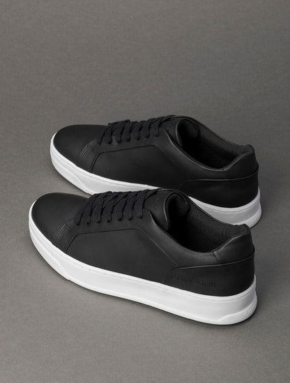 CK Men's Low-Top Leather Sneakers in Black