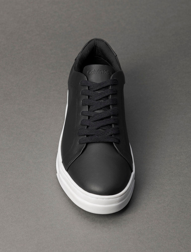 CK Men's Low-Top Leather Sneakers in Black